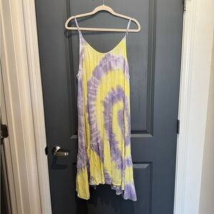 NEW Tie-Dye Purple and Yellow Dress Coverup